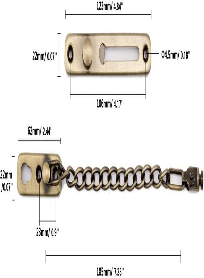 Boniry Premium Door Latch, Door Chain Lock for Main Door - Ideal for Bedroom, Bathroom, Sliding Doors, Safety and Portable Use - Includes 360 Degree Eye Viewer (Brass) - Image 2